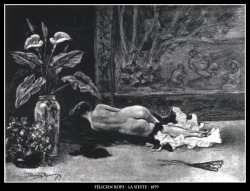 adhemarpo:  Félicien Rops - La sieste (1879)
