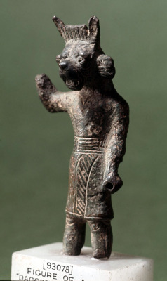 dwellerinthelibrary:  A Babylonian lion-headed protective spirit, ready to do some protecting with the dagger tucked into his belt  (despite only having one complete limb left).