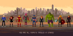 it8bit:  Avengers Lineup Pixelart   Created by Gustavo Viselner