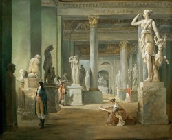 classic-art:  Hall of Seasons at the Louvre Hubert Robert, c.