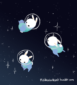 babblingbug:  cataradical:  maikevierkant:  Made some space bunnies