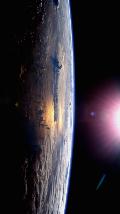 astronomicalwonders:  Our Home This Image was taken from the International Space Station nearly 12 years ago on July 21, 2003. Think of it, the Earth’s Space Station - Humanity’s Space Station - is now more than 16 years old. Before that humanity