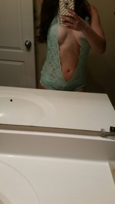 littlepebbles00:  I have a little secret under my lace teddy!