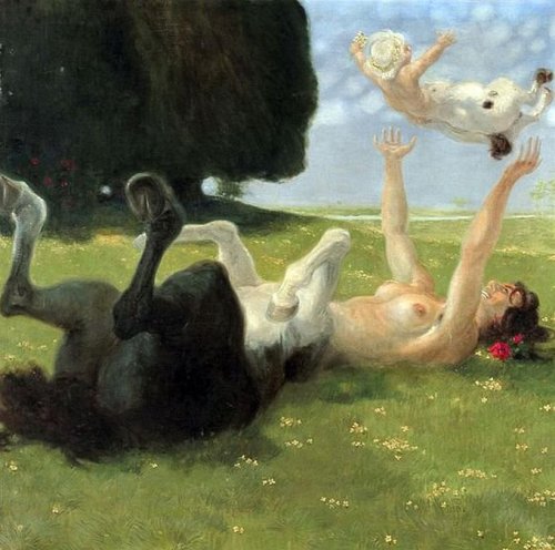 thelongvictorian:   The Centaur Playing With Her Child (1909)
