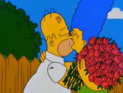 Marge:  Ay Homero te amaré hasta que explotes. Homero: Sii.