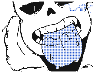 quite-lovely-puzzles:  Some lewd skeleton panting in flipnote.His