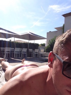 thongexhibitionist:  Sunbathing after a swim