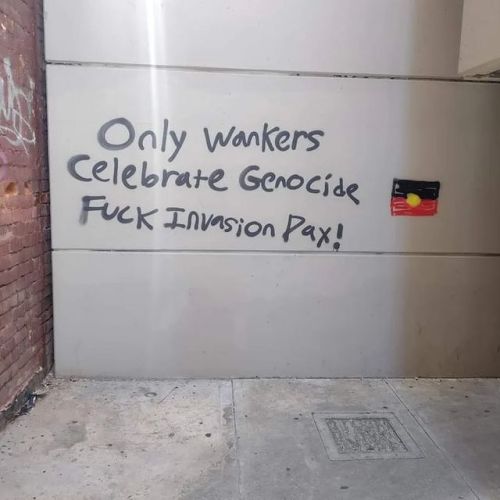 radicalgraff:   “Only Wankers Celebrate Genocide.Fuck Invasion