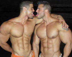gymresonance:  Two south american boys playing around with kissing.