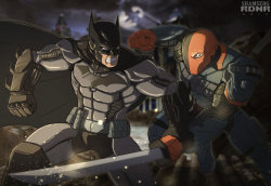 gothamart:  Batman vs Deathstroke  by shamserg