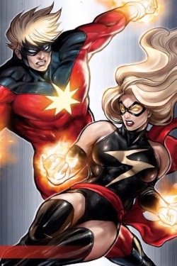 the-bigredmachine:  Hyperion and Ms. Marvel