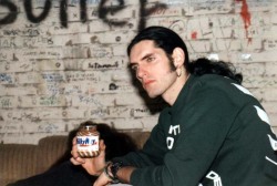 guerrillaoperator:  Peter Steele backstage in Stuggart, 1991.