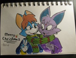 Marker doodle I did for my pal foxid for Christmas. Annoyed that