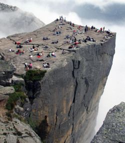 evocates:  Are you afraid of heights? Come to Preikestolen, Norway!