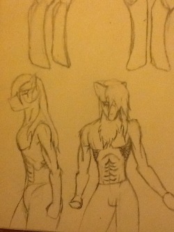 Doodles trying to re-relearn anthro type peoples… More