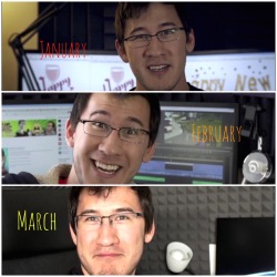 markipliers-hair:  Mark throughout this year  It’s been a great year for him  &lt;3  We love you Mark and hope next year is even better