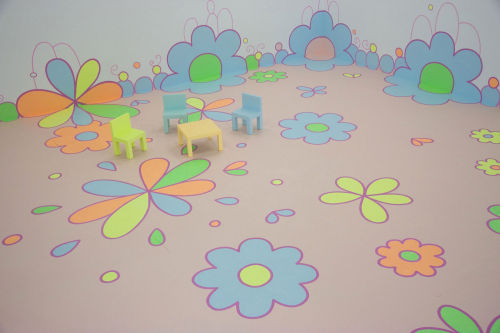 polkadotmotmot:  Lily van der Stokker - Flower Floor Painting,