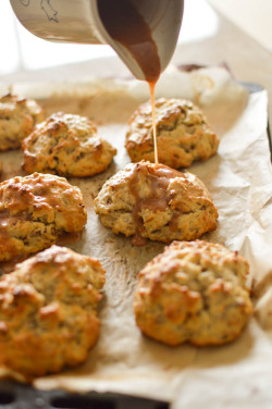 fullcravings:  Nutty Banana Bread Scones And Cinnamon Glaze