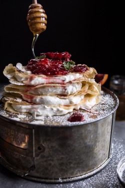 savagelydelicious:Coconut Honey Crepes with Whipped Mascarpone