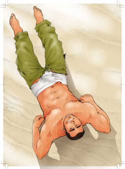 gaymanga:  Beach? (ビーチ？), 2005 Illustration by Tsukasa