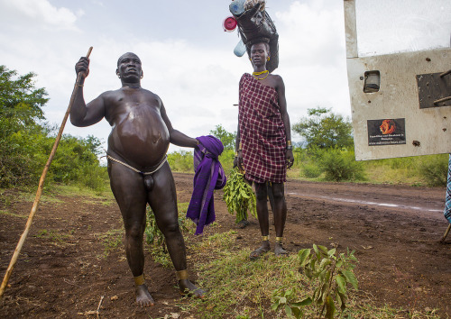 Bodi Tribe Fat Man During Kael Ceremony, Hana Mursi, Omo Valley, Ethiopia,  by  Eric Lafforgue.