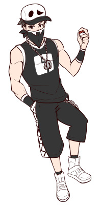 kuroshinkix: DOODLE TIME!What IF Red become a Team Skull, do