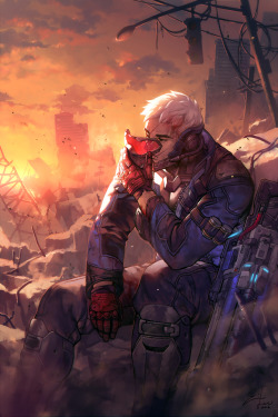 overwatch-arts:    Soldier: 76by einlee  