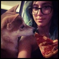 Missed her so much that I&rsquo;m sharing my pizza. #pizzaistruelove #decompression #couchlock