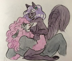 fluffyboobs:  Two of my sonas hecking each other  Is this ……