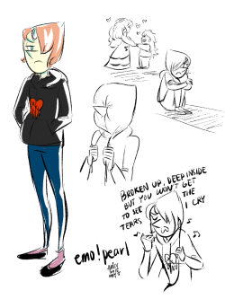 cinnamintcherry:  headcanon: pearl went through an “emo”