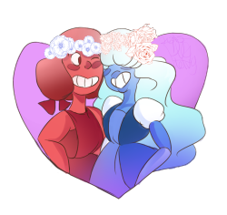 delvg:  I thought of Ruby and Sapphire with flower crowns and