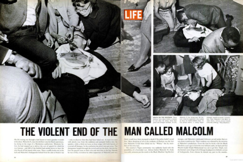 blackourstory:The Audubon Ballroom, NYC, 21 February 1965 If you look closely at the middle photo you can’t help but notice that right beside Brother Malcolm’s bullet-riddled body, holding his head in fact, is an Asian American woman. Who was she