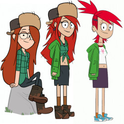 A combination of Wendy from Gravity Falls and Frankie Foster
