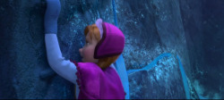 le-frozenpocalypse-center:  Princess Anna climbs nearly 90 degree
