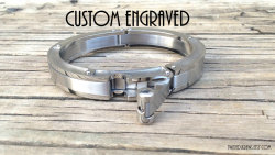twistedskrews:  BDSM custom ENGRAVED Handcuff bracelet submissive