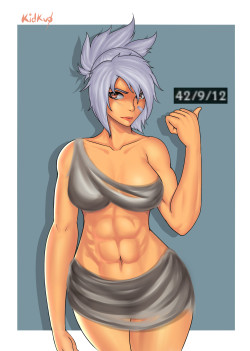 kidku0:  Riven’s Fed As Fuck. Learning how to draw abs properly. 