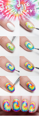 chalkboardnails:  Tie dye your tips with this sneak peek into