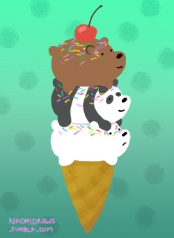 naomidraws:  Ice cream cone bearstack! 