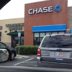 My kind of bank, love chase. They are connected to a Starbucks!