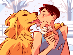 lohkaydraws:  Simon and Beau, my story about a zoophile whose