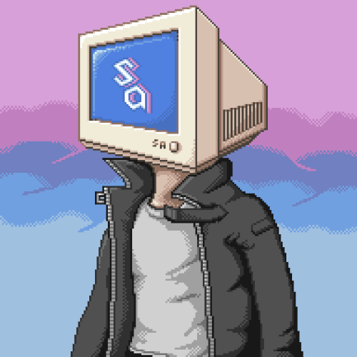 mjanetmars:  Latest commission for my Twitter fwend Stardust Ancient! Very much inspired by vaporwave-ish aesthetic, and old cathode ray tube monitors, which I adore. More pixel are here! Commissions will be open for the first time to people outside of