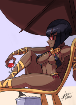 bigdeadalive:  Commission of Eliza from Skullgirls getting some