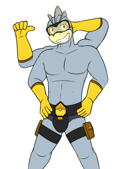 Ride Machamp which turns out to be the secret member of the Poke