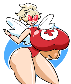 lewdsona:knick knack lifeguard Mercy, done as a commission!