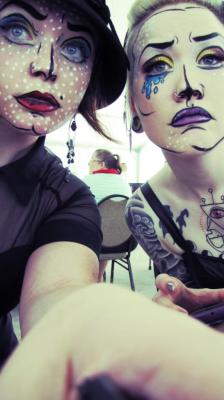 iamskeletonjelly:  more pictures of our pop art make up at The