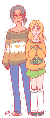 thiscatdraws:  ugly sweaters uvu ♥     