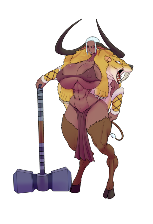 ber00: Lokia ’s commission  Her name is Furel and she is a Elf Cowgirl  She’s from a minotaur clan. Her Mother was a dark elf noble, but after her noble house was eradicated in a house war, she fled and was captured by minotaurs. 