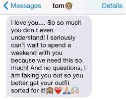 Got this message from Tom this afternoon, and it made me smile