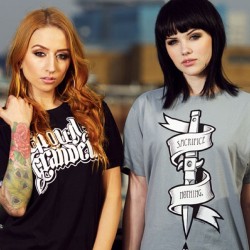 growlandgrandeur:  Big logo & switchblade tee www.GrowlAndGrandeur.com