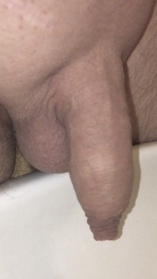 luxuriant-foreskin:  shavedbisexual50:My shaved cock 